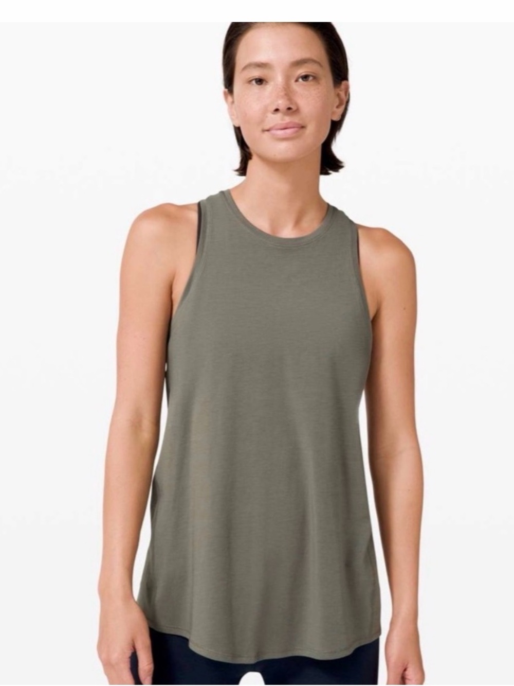 lululemon athletica Olive Tank with High Crew Neck